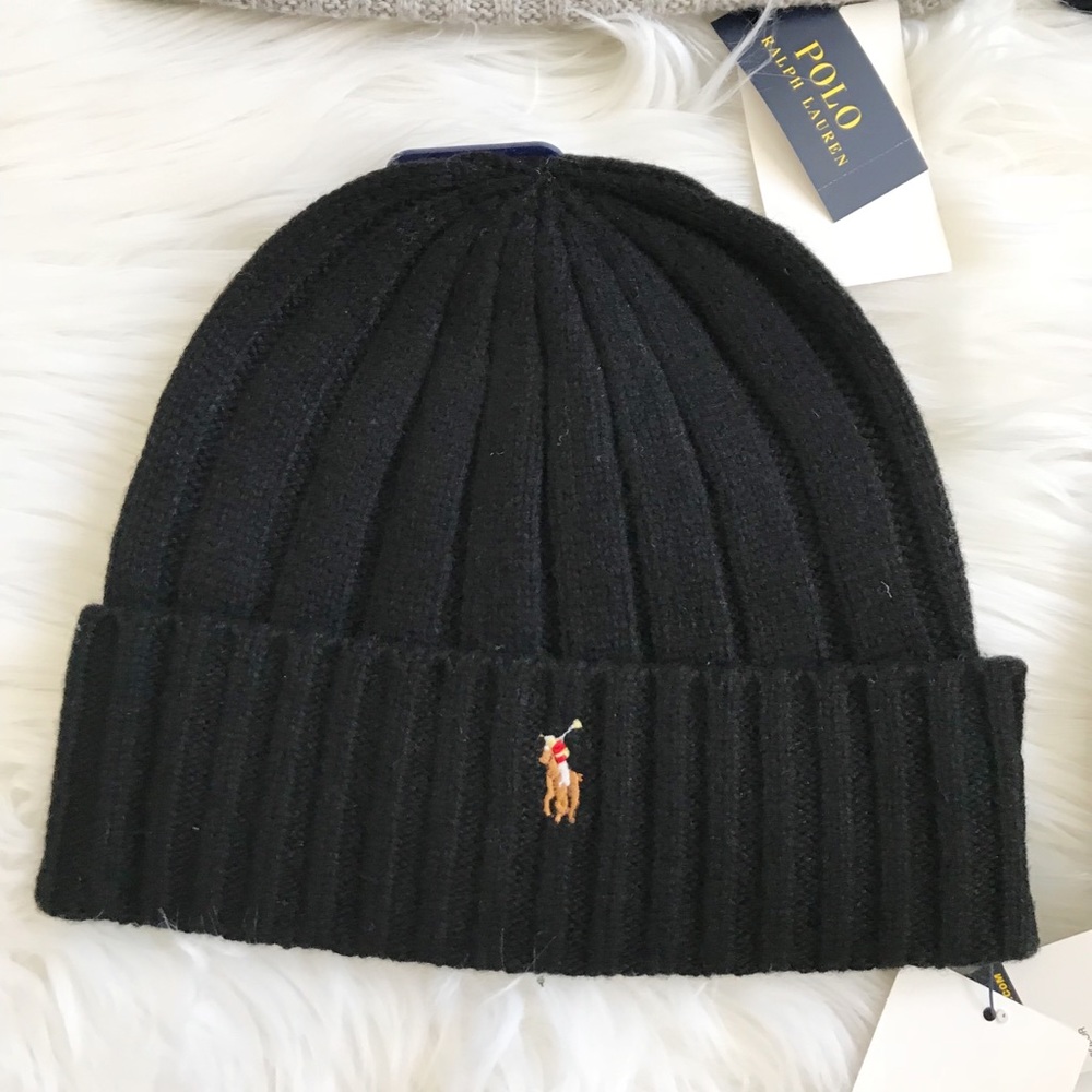 Polo Ralph Lauren wool ribbed beanie winter hat - Picture 4 of 8